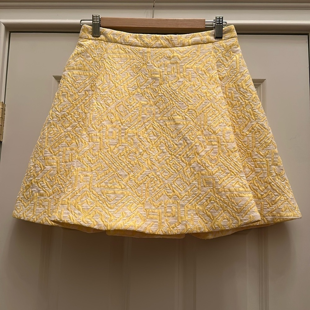 PATRIZIA PEPE Yellow Mini Pleated Skirt Sz42